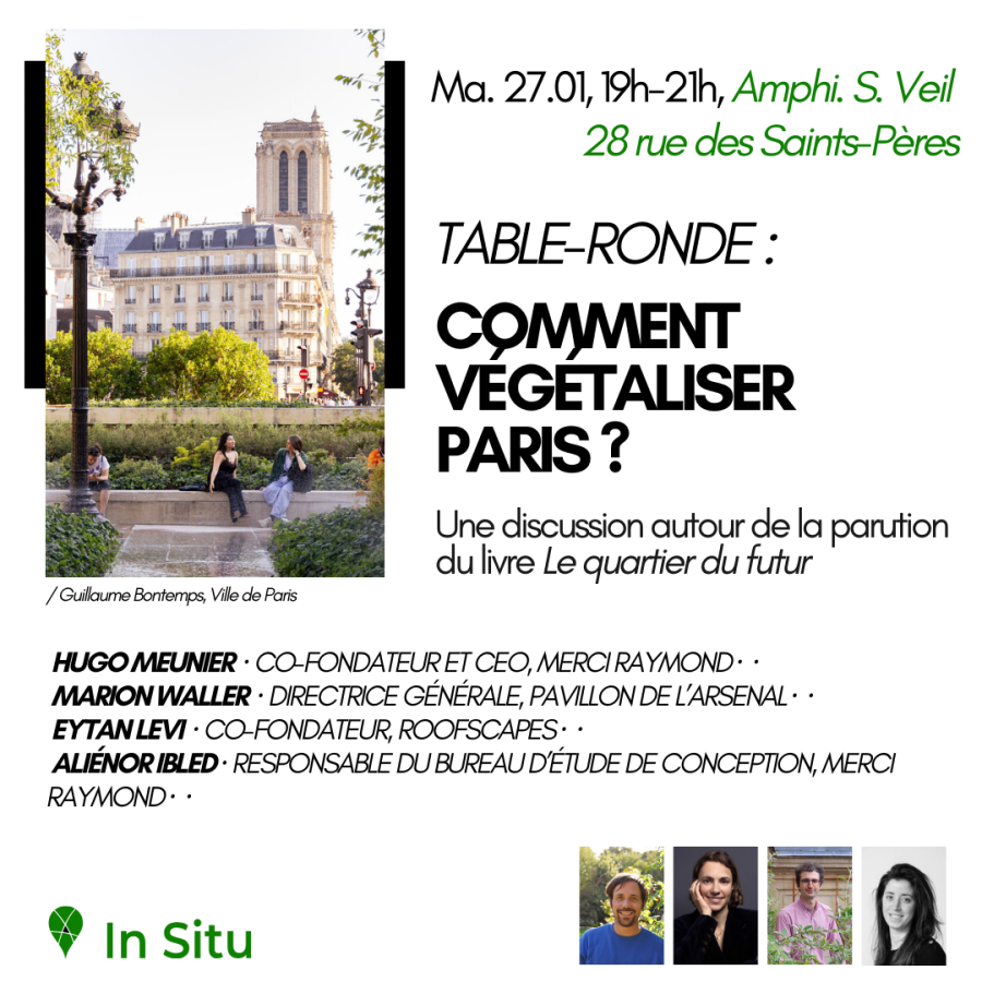 Table-ronde : Comment végétaliser Paris ? | Mardi 27 janvier 19h-21h