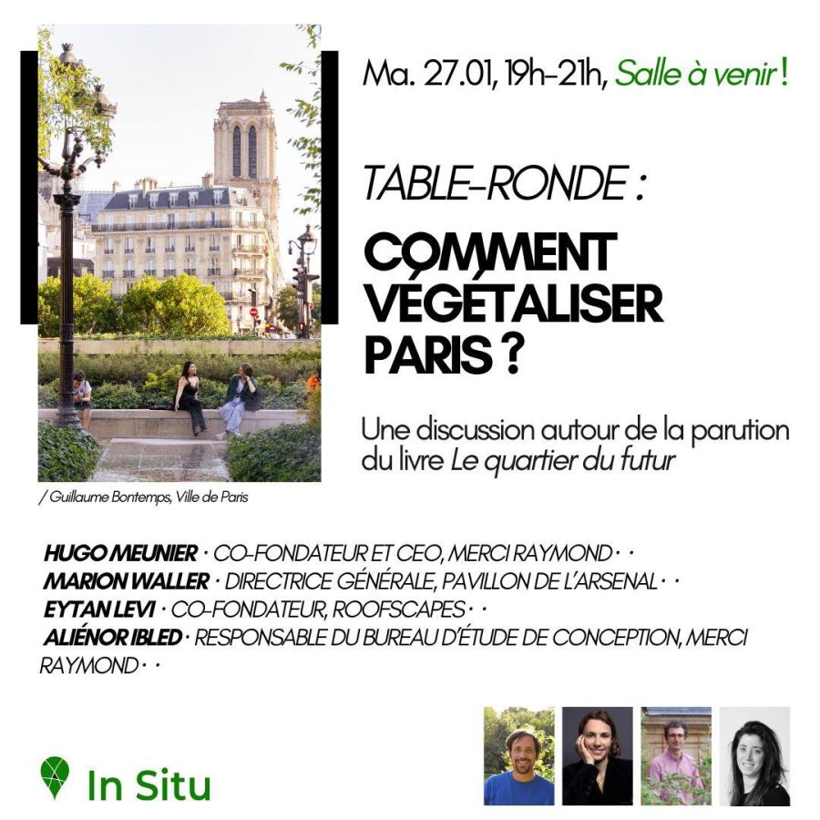 Table-ronde : Comment végétaliser Paris ? | Mardi 27 janvier 19h-21h